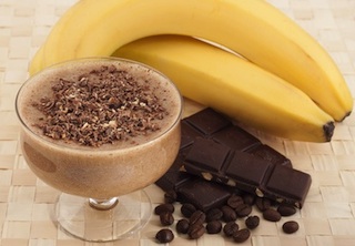 Vegan chocolate banana smoothie