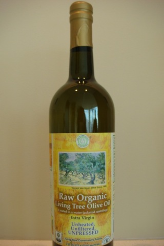 Raw and unpressed olive oil