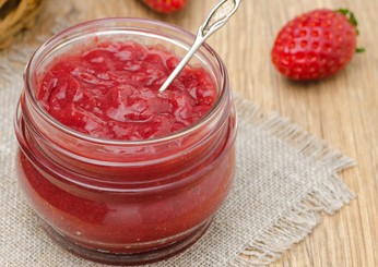 Homemade organic and raw strawberry Jam