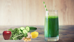 Potent organic kale and cucumber weight loss drink