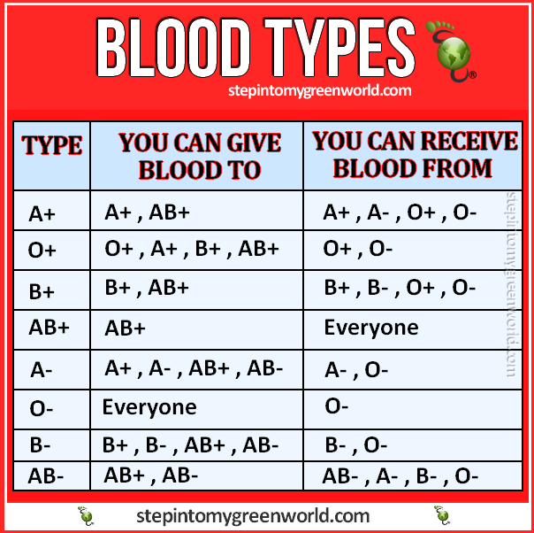 blood types RED