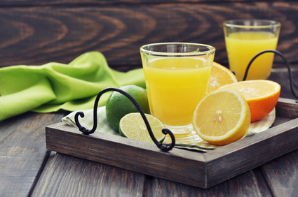 Orange and lime flu shot juice