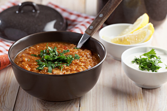 Ginger and lentil detox soup