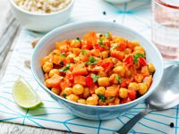 Summer champion chickpea and roasted pepper salad