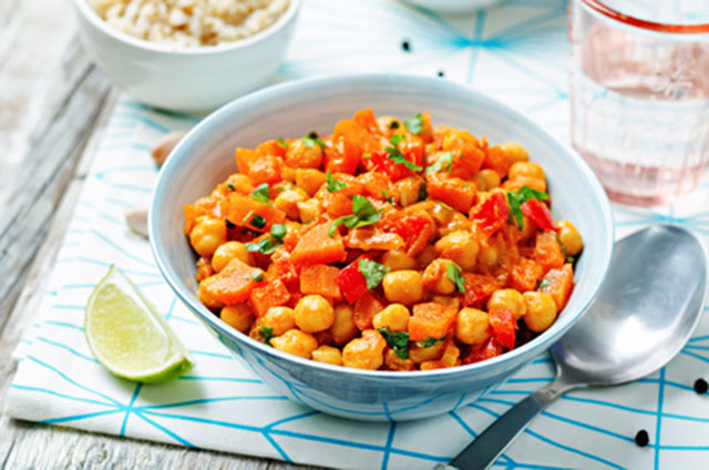Summer champion chickpea and roasted pepper salad