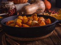 Thanksgiving roasted butternut squash and kale