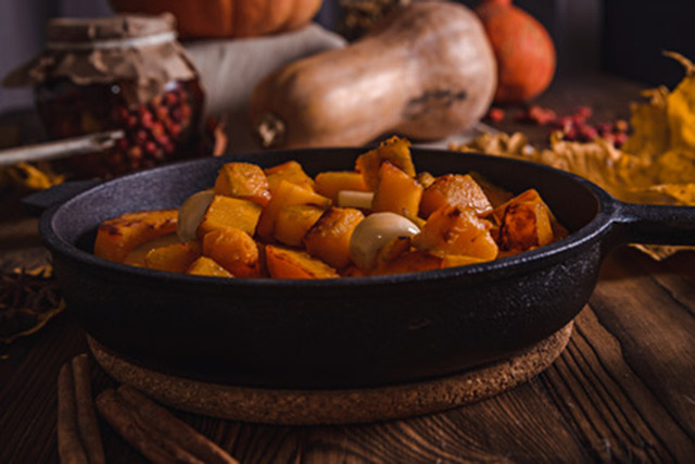 Thanksgiving roasted butternut squash and kale