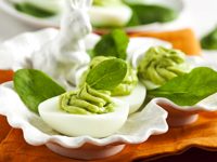 Healthy turmeric and avocado deviled eggs