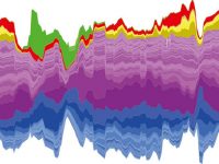 Amazing visual of one scientists gut microbe changes over a year